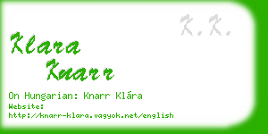 klara knarr business card